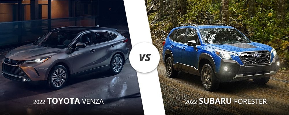 Silver 2022 Toyota Venza vs. Blue 2022 Subaru Forester
