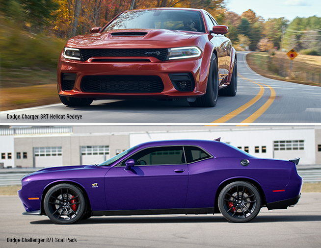 Dodge Charger Vs Challenger Comparison Base And Hellcat