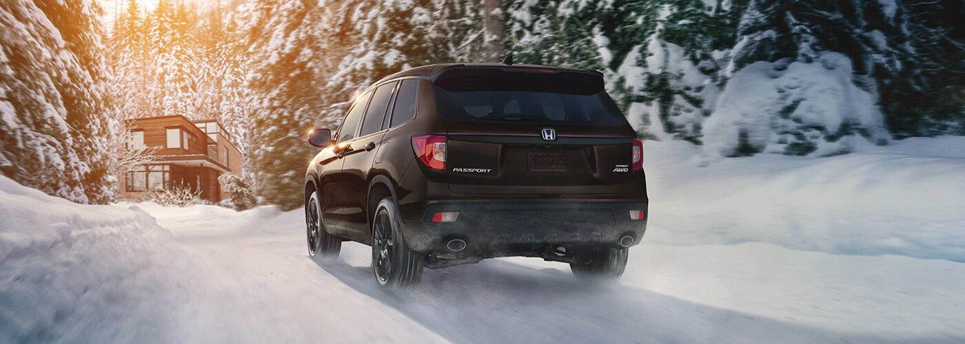 2021 Honda Passport Sport on Snowy Road