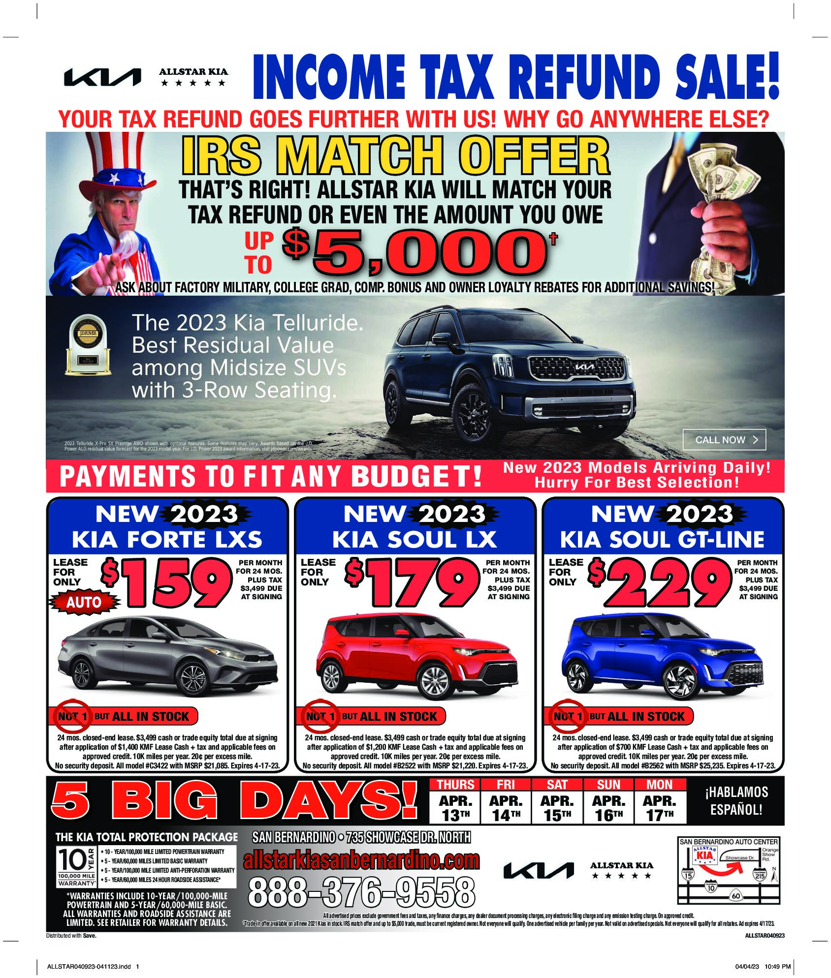 Kia Lease & Finance Deals San Bernardino AllStar Kia