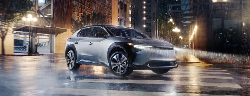 2023 Toyota bZ4X parked in a city road