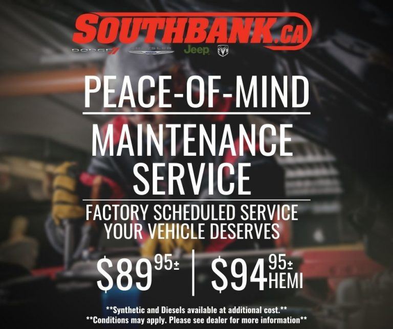 Peace of Mind Maintenance Service Factory Scheduled Service $89.95 94.95HEMI