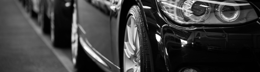 Close up on a black vehicle