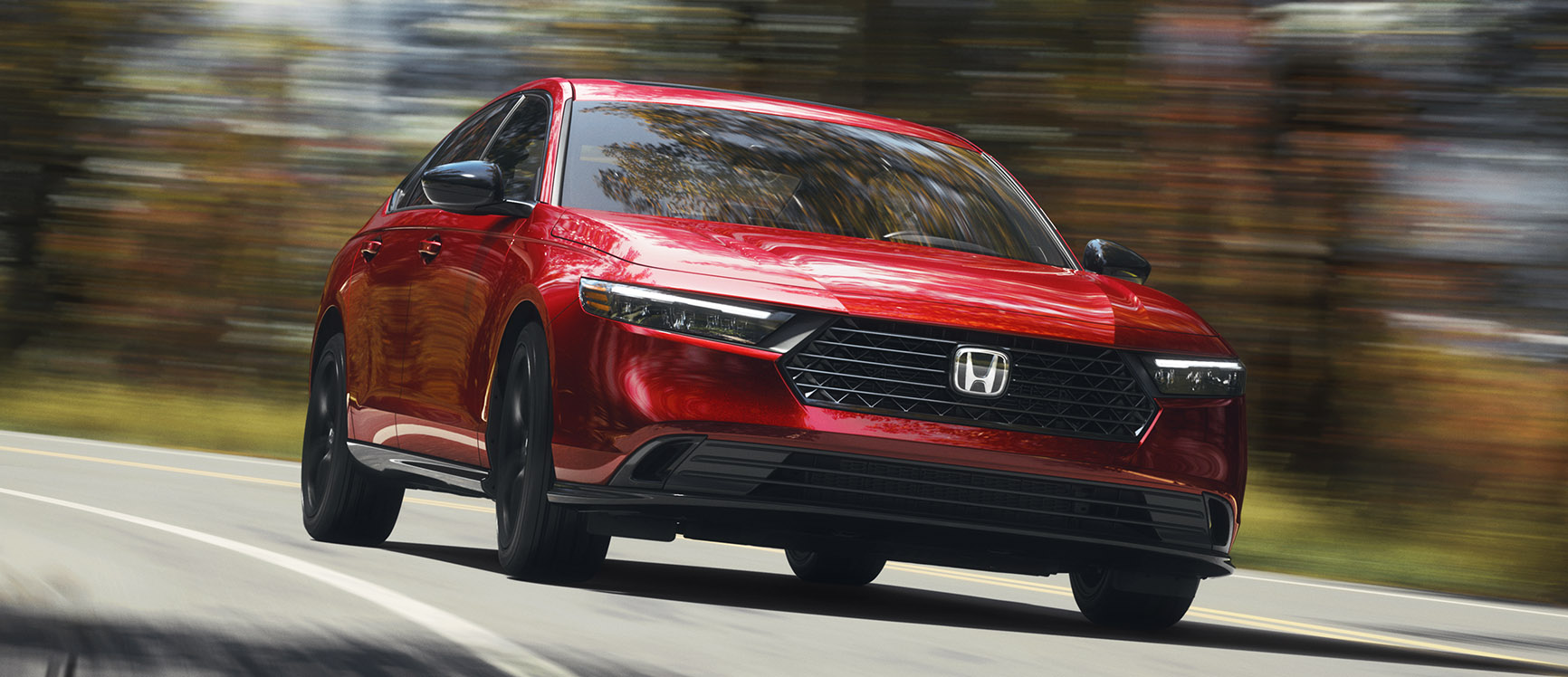 2023 Honda Accord Hybrid Red Driving