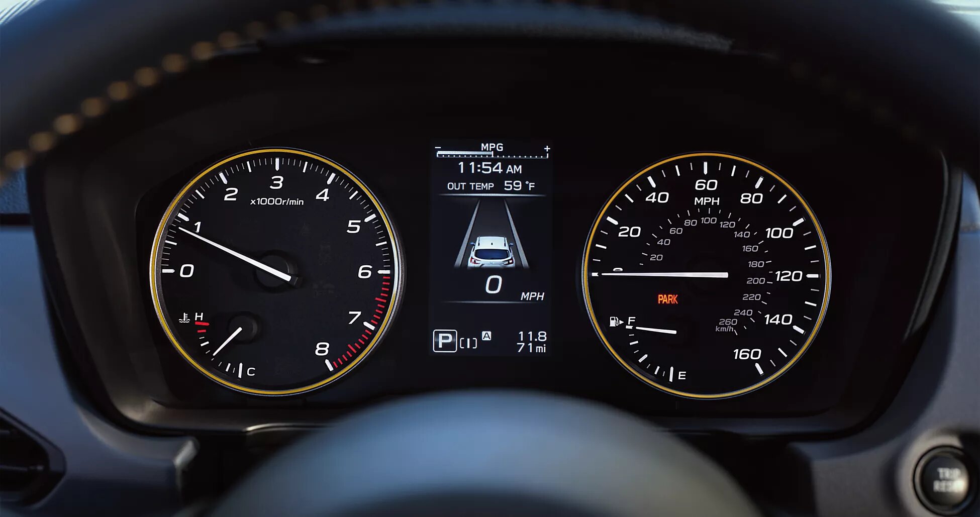 Digital Gauge Cluster of the 2024 Subaru Crosstrek