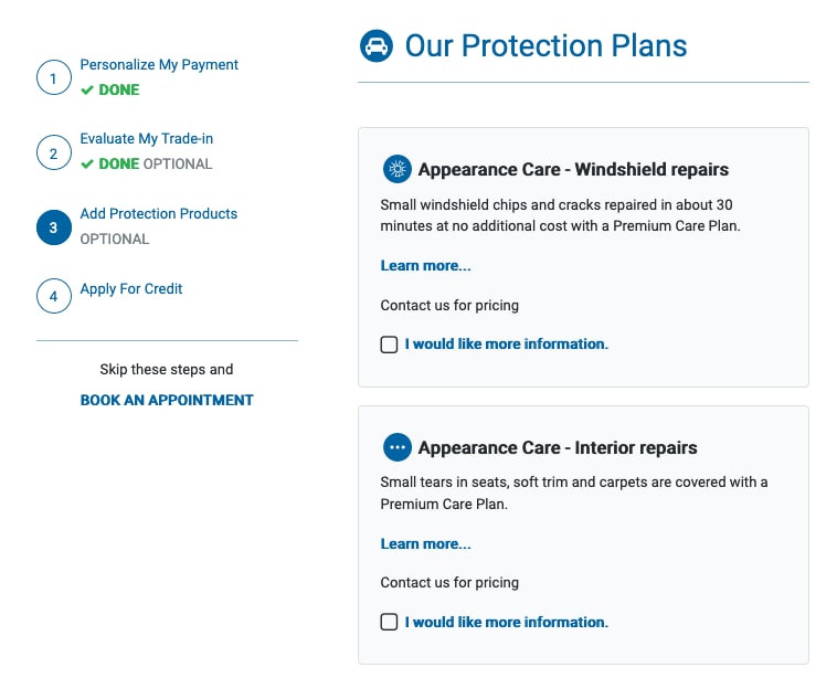 Check out available Protection Plans