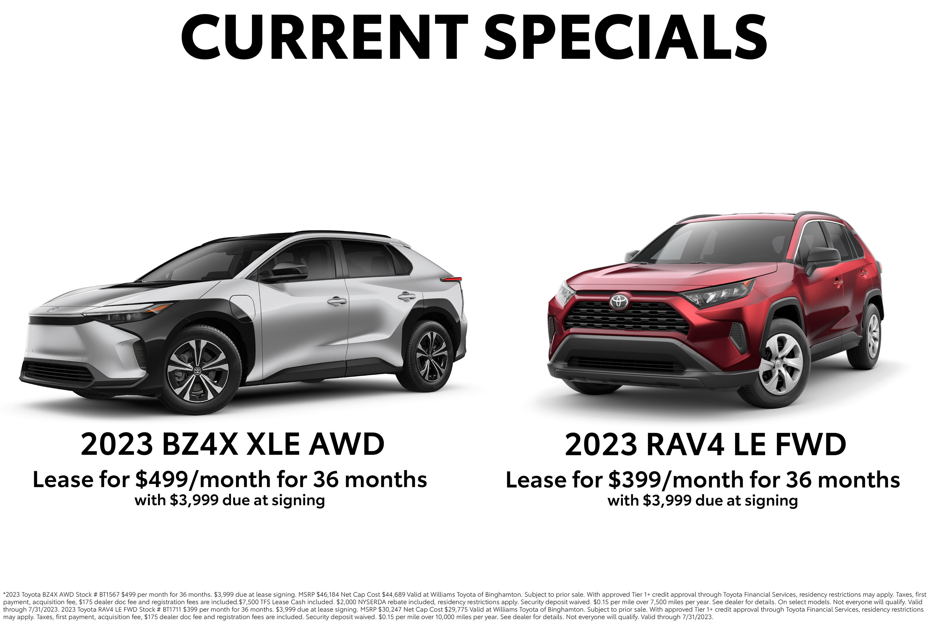 Williams Toyota of Binghamton Current Specials