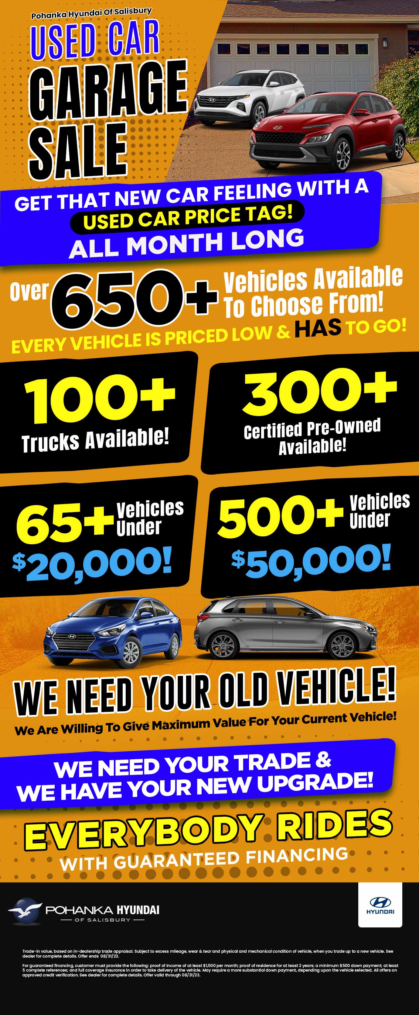 August Used Car Garage Sale