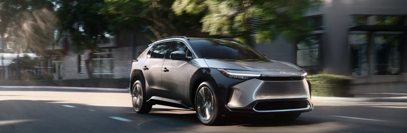 2023 Toyota bZ4X Gray driving on the road