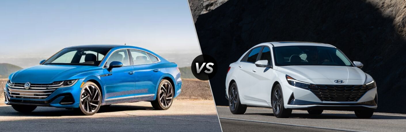 2023 Volkswagen Arteon Vs. 2023 Hyundai Elantra front quarter view
