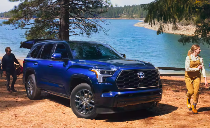 2023 toyota sequoia near a lake 