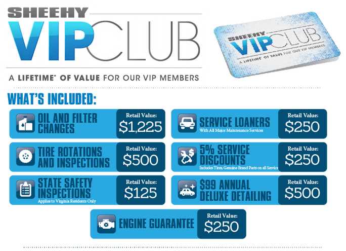 Sheehy VIP Club Includes Many Amenities