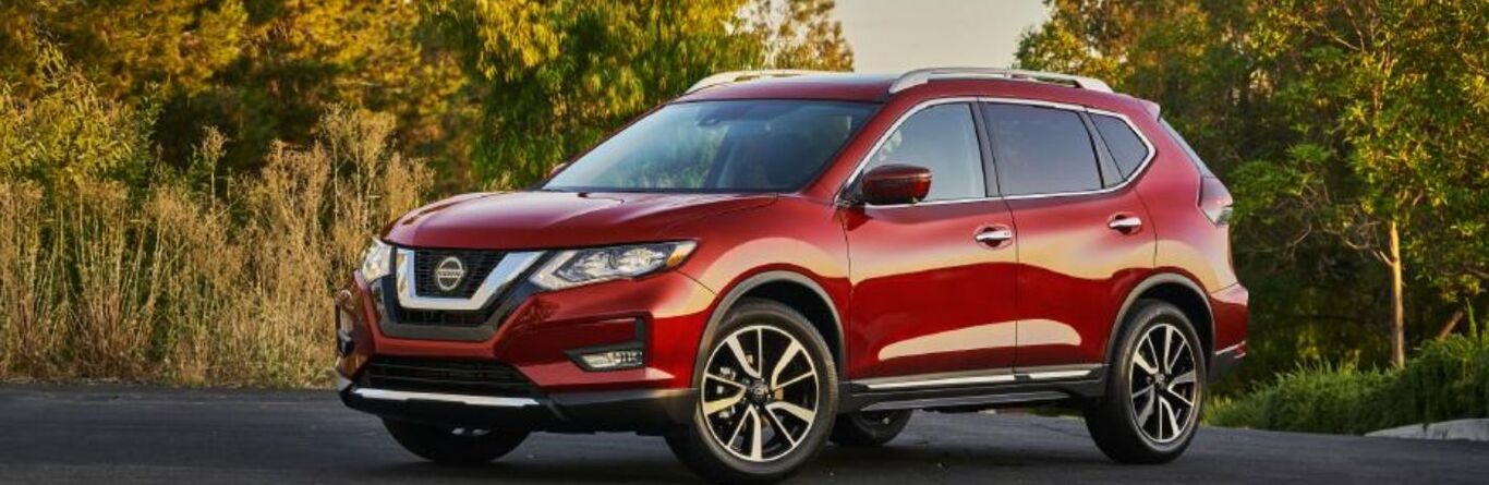A 2020 Nissan Rogue on a smooth road