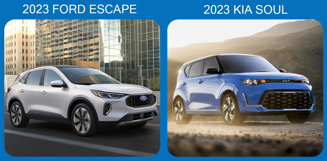 2023 ford escape vs. 2023 kia soul