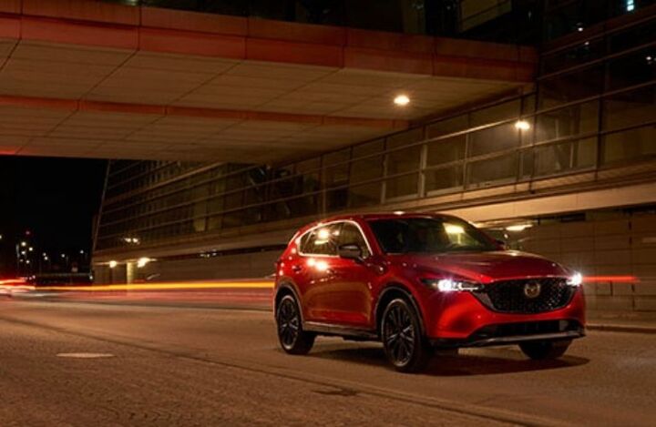 A 2022 Mazda CX-5 on a city road