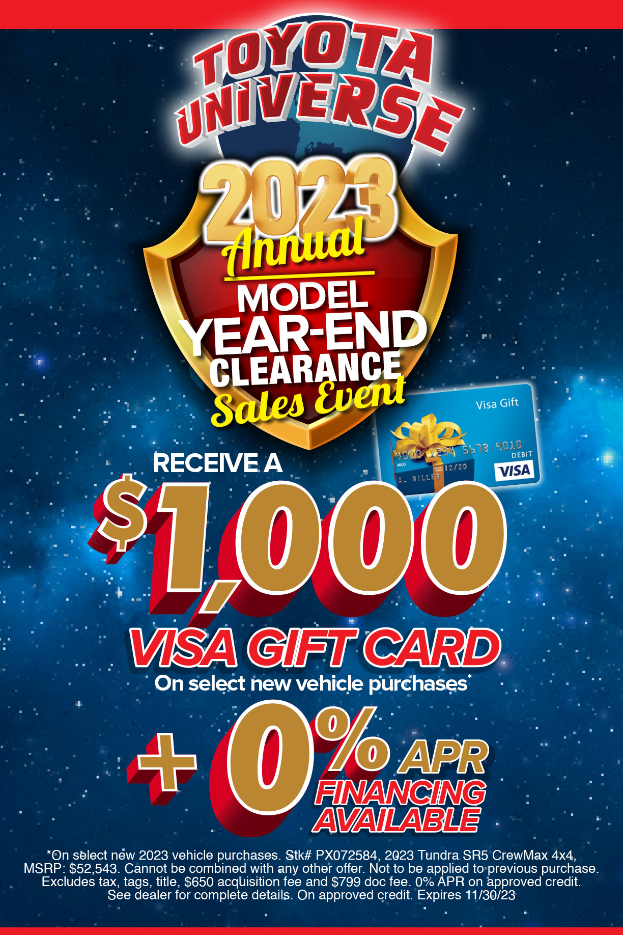 Annual Model Year End Clearance Event - Toyota Universe
