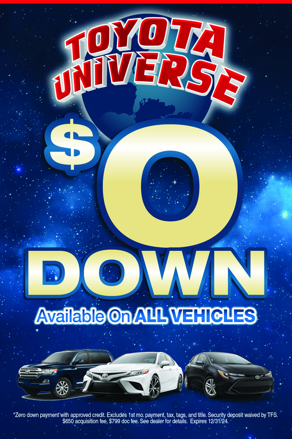 $0 Down - Toyota Universe