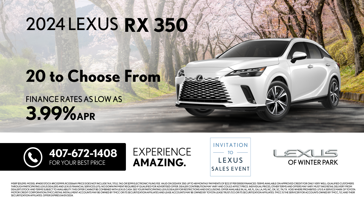 New Vehicle Specials - Lexus of Winter Park