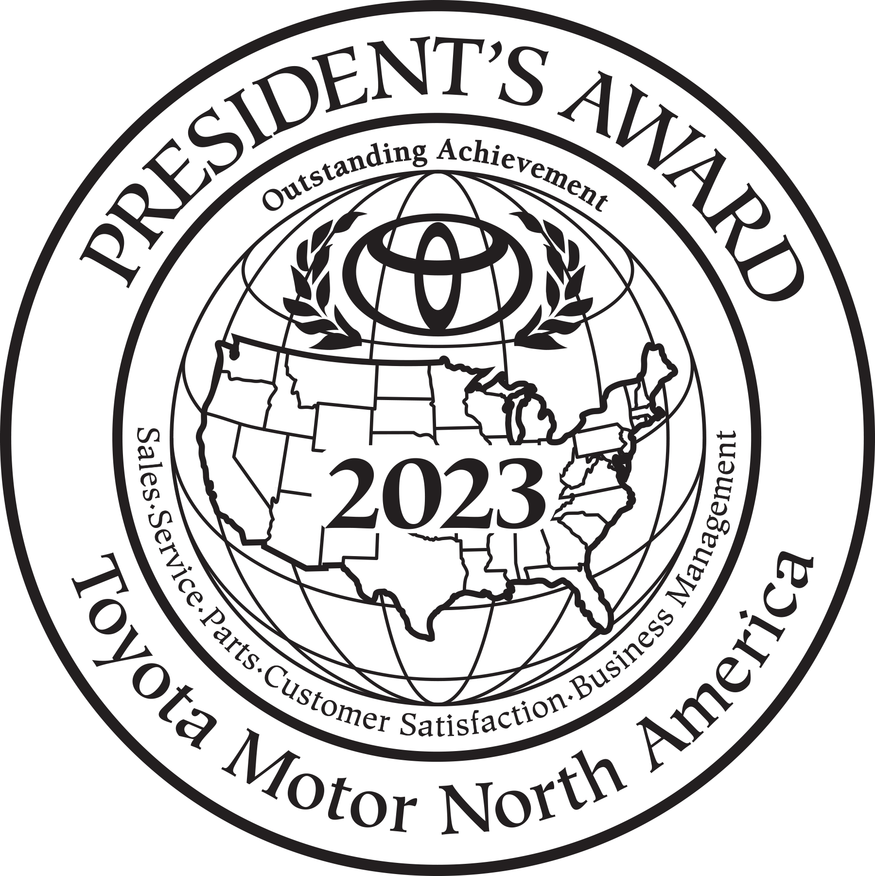 President's award Toyota Motors North America