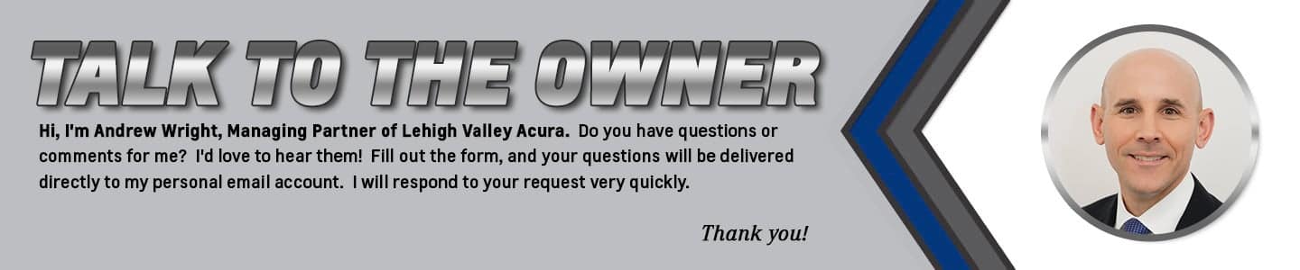 Talk to the dealer banner with a picture of the Andrew Wright