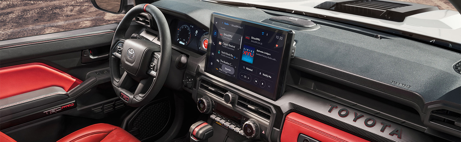 2024 Toyota Tacoma vs. 2024 Ford Ranger at Tri County Toyota | Red Front Interior of the 2024 Tacoma