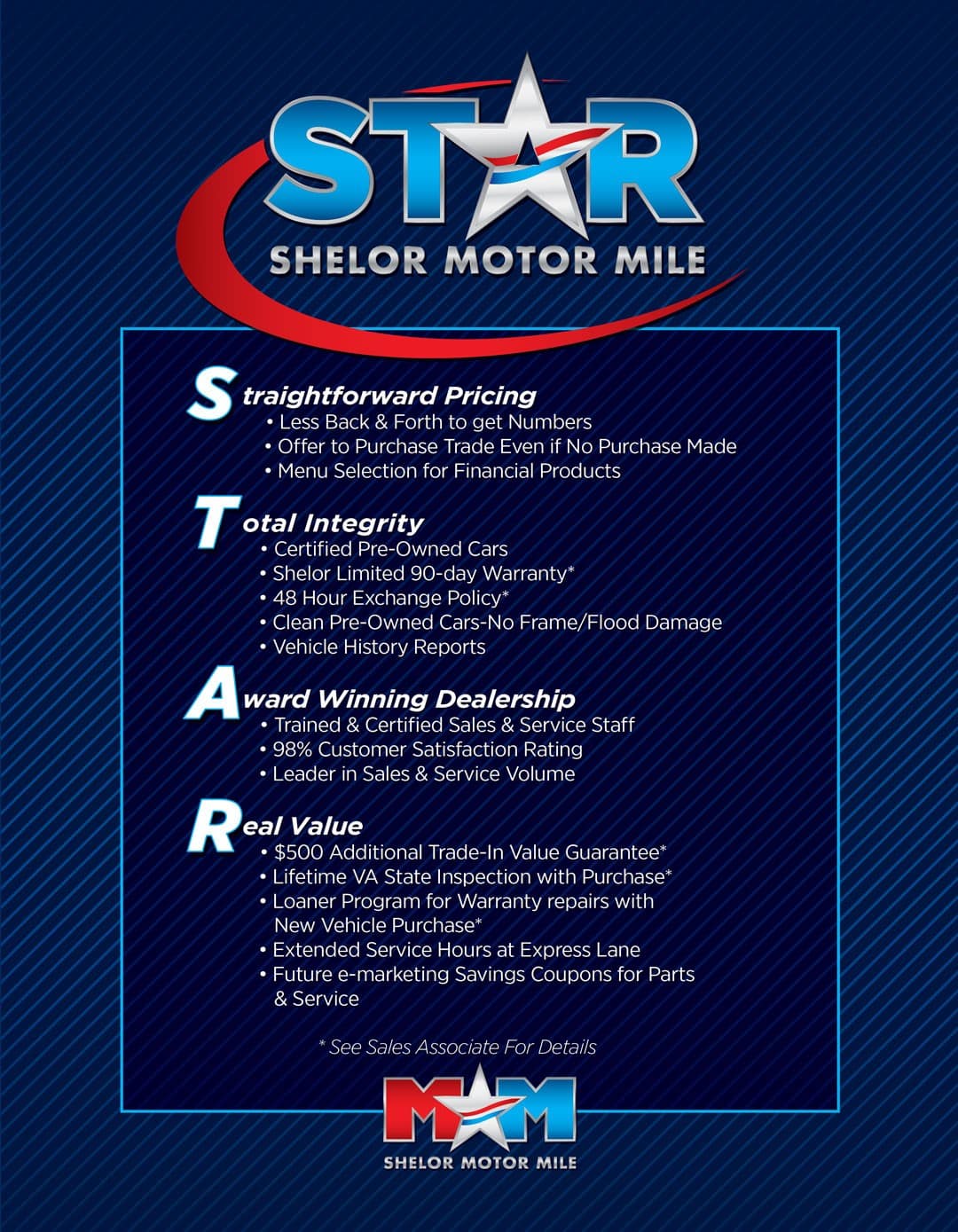 s Star Program stands for straightforward pricing, total integrity 