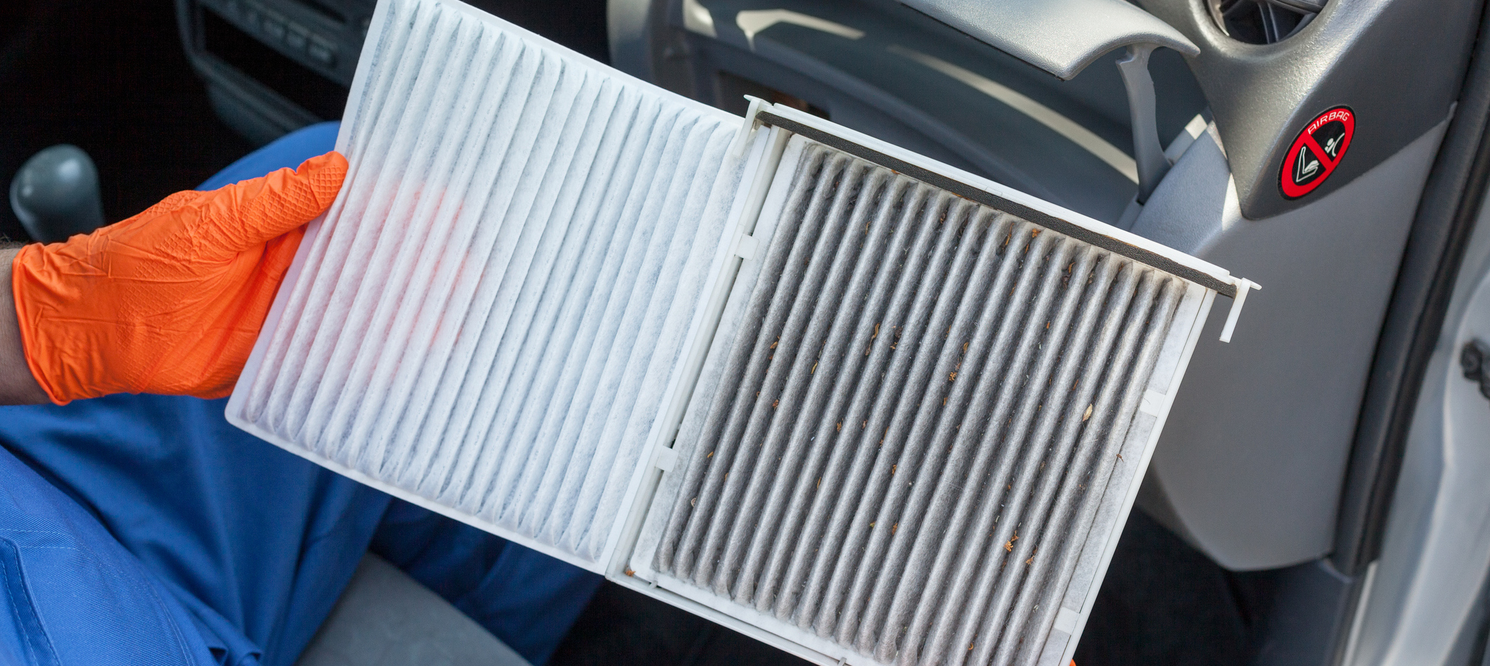 Clean and Dirty Cabin Air Filters