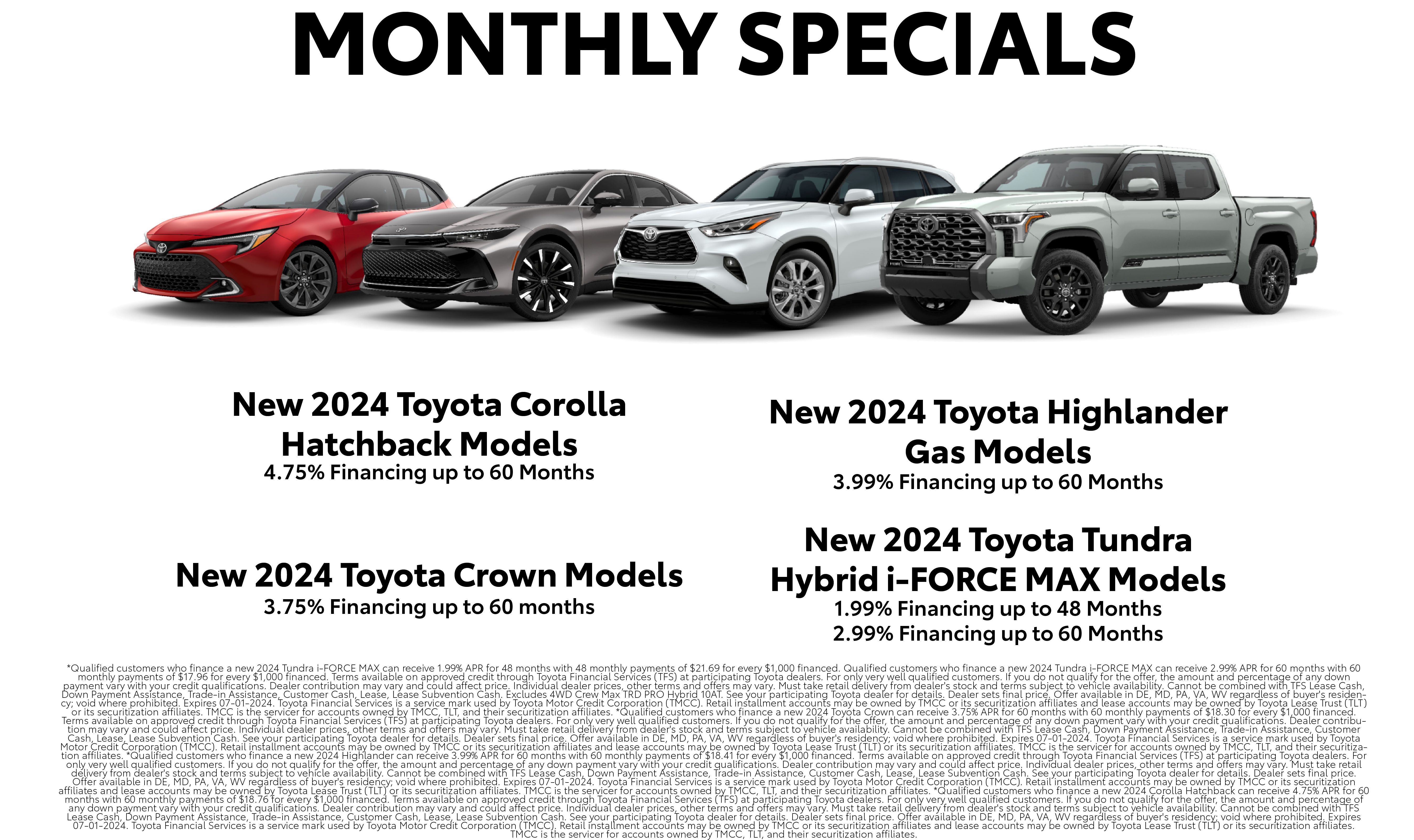 Monthly Lease Specials