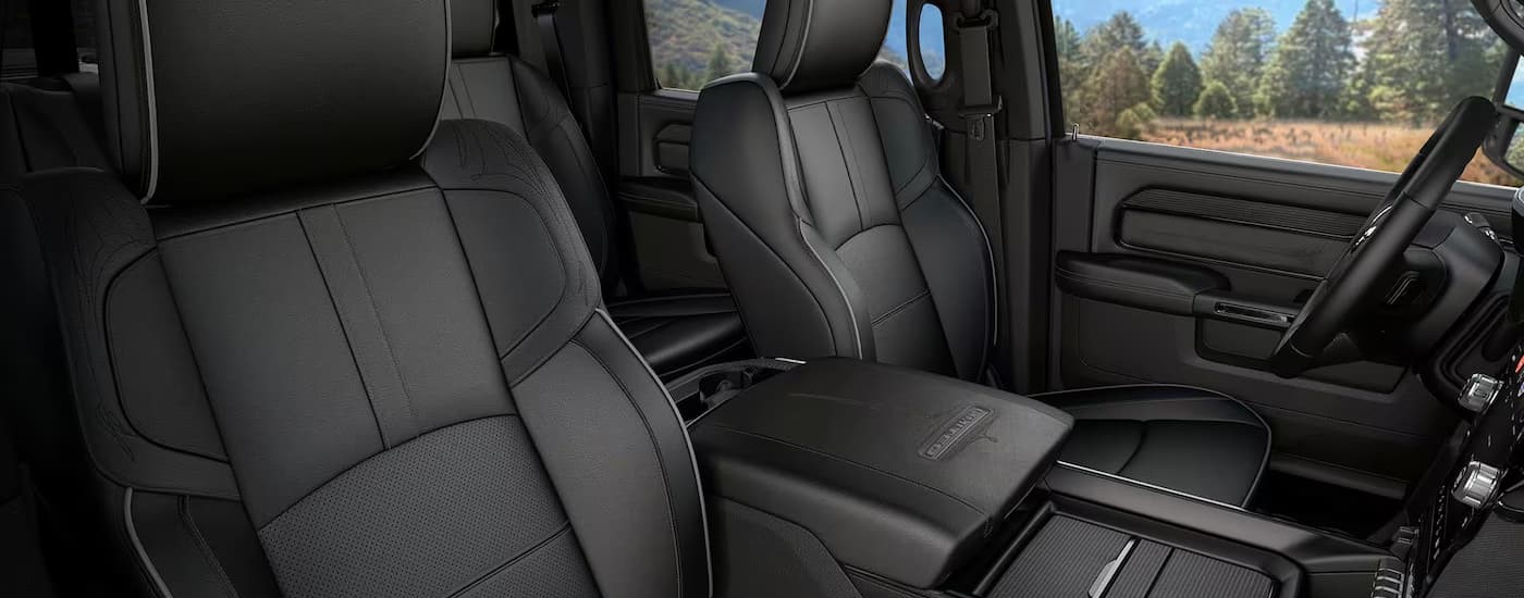 The black interior in a 2024 Ram 3500 Limited.