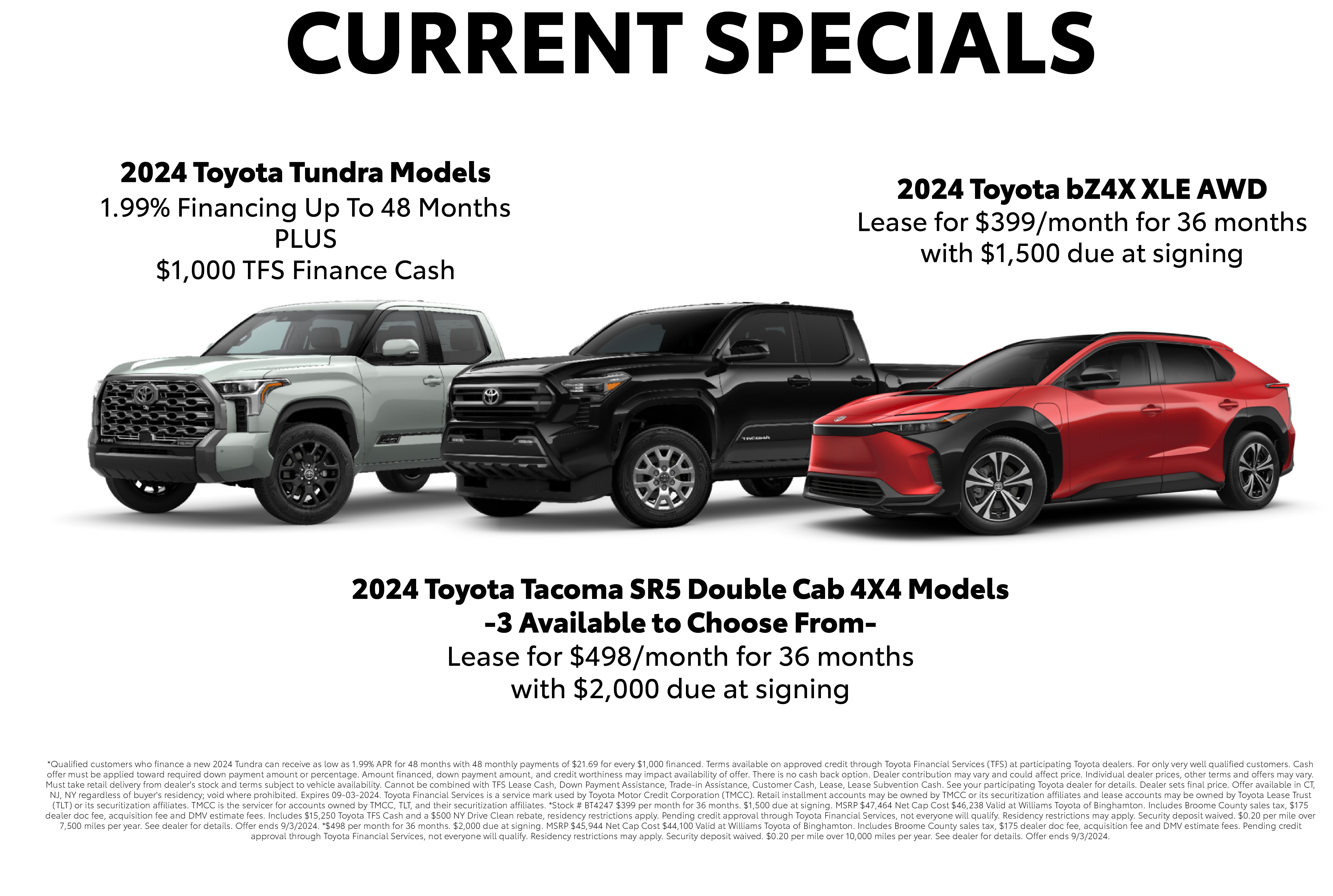 Williams Toyota of Binghamton Current Specials
