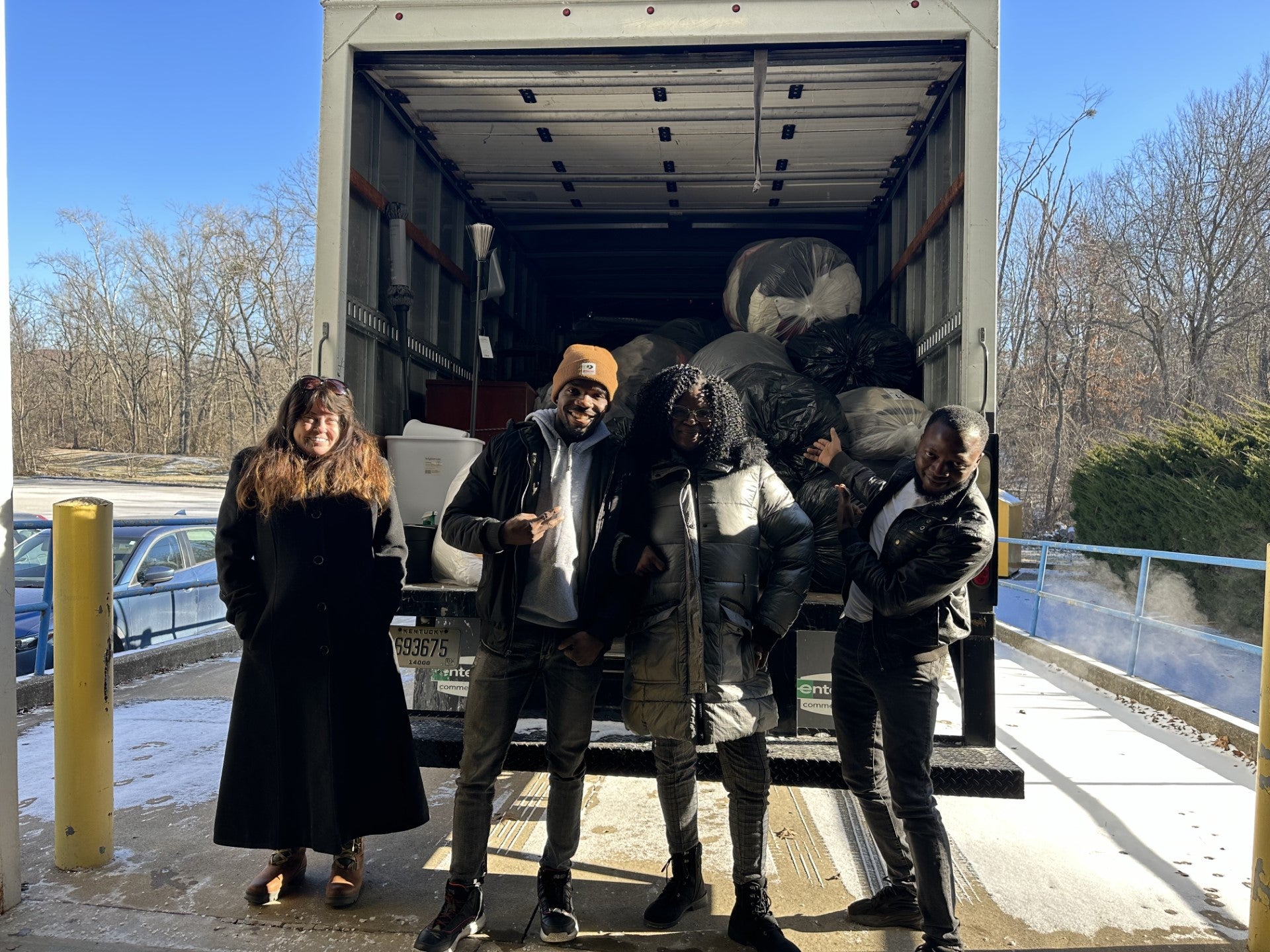 In the community - donating coats