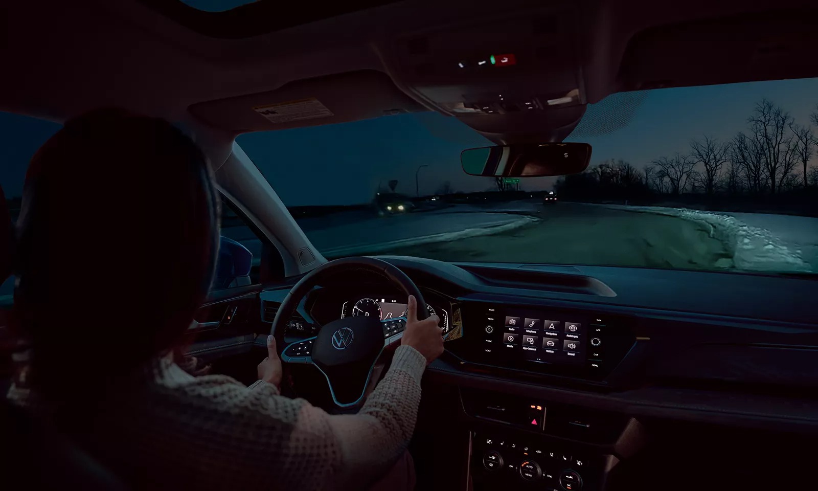 2024 Volkswagen Taos Nighttime Driving