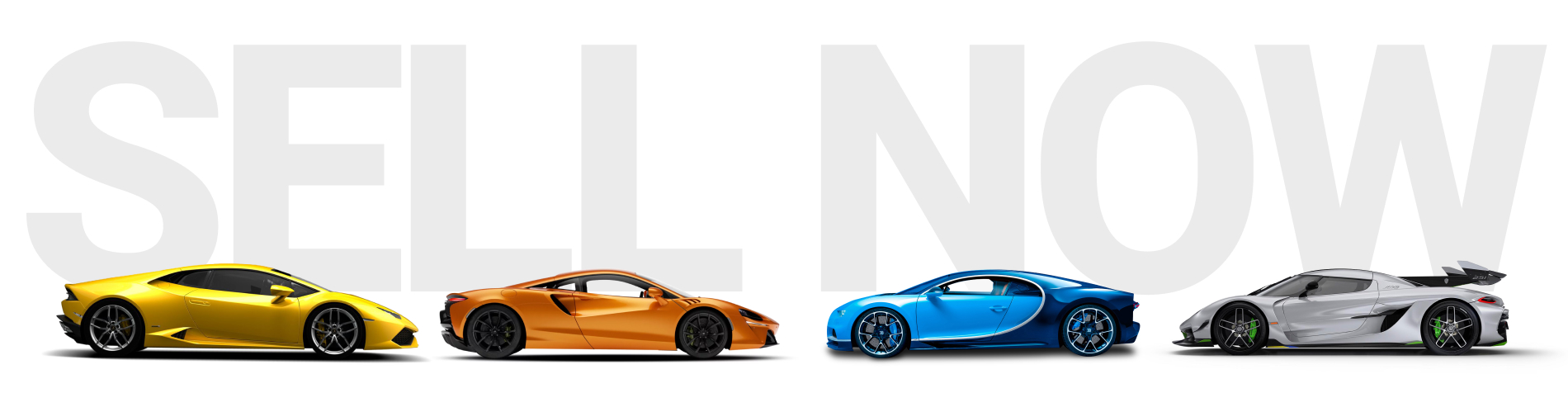 Multiple branded vehicle lined up