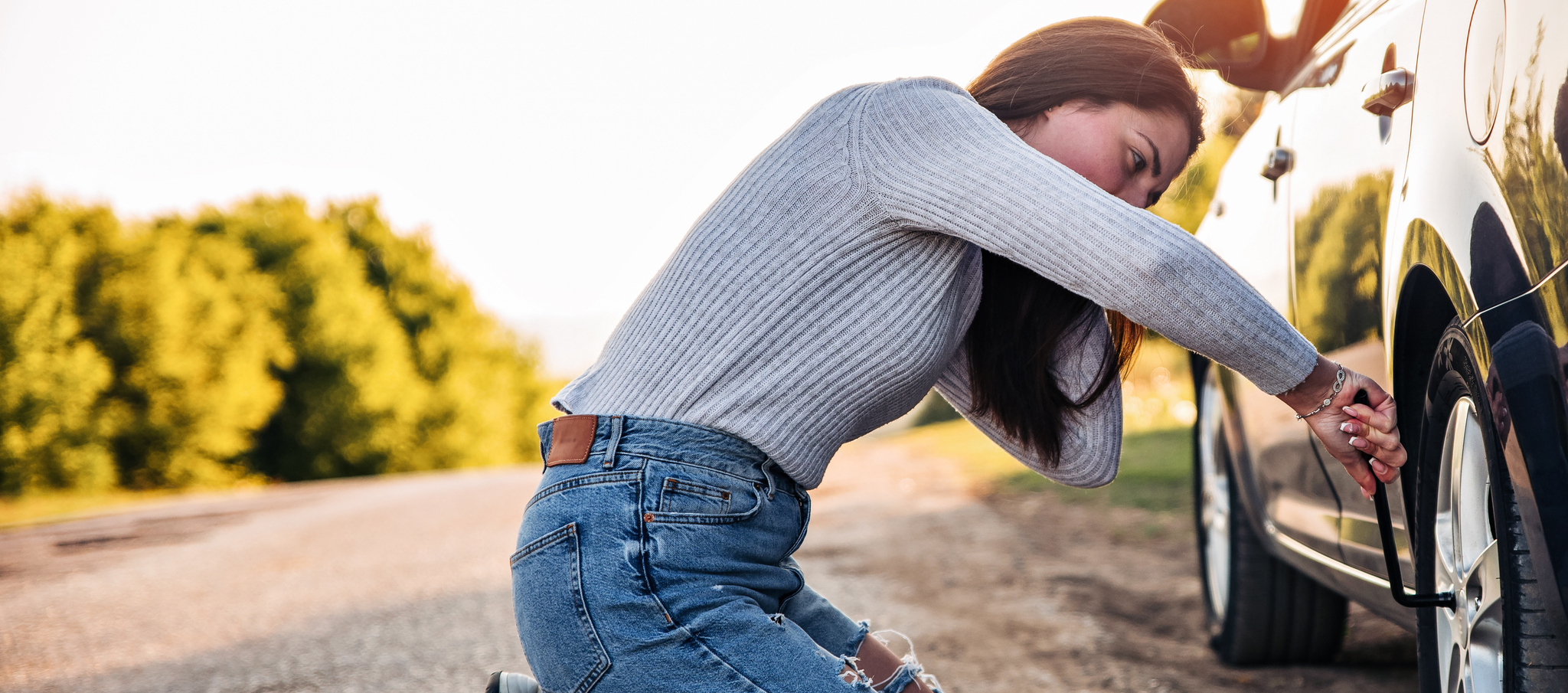Make Sure You're In a Safe Space to Change a Tire!