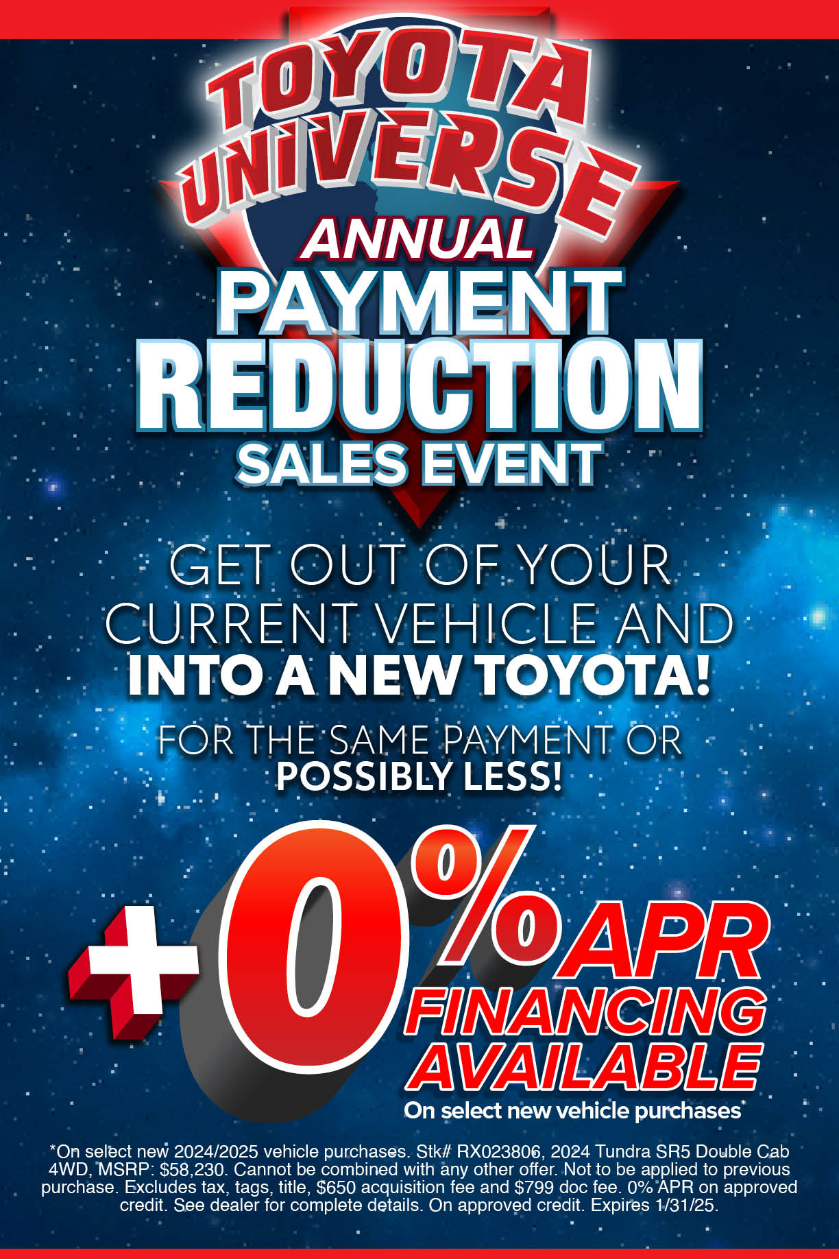 Payment Reduction Sales Event - Toyota Universe