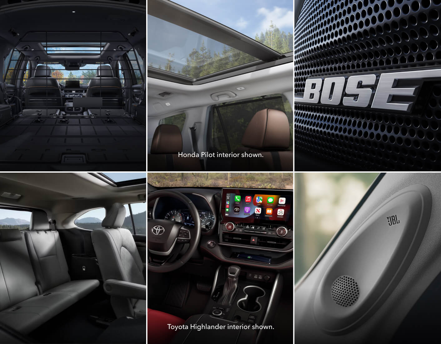 Honda Pilot vs. Toyota Highlander Interior Features