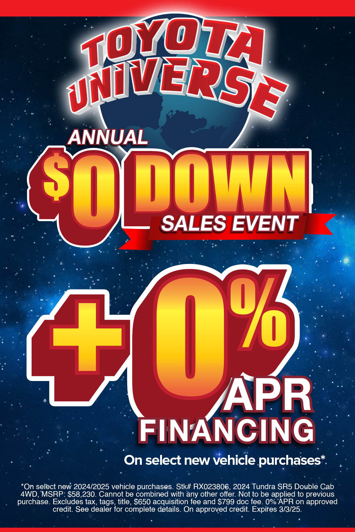 $0 Down Event - Toyota Universe