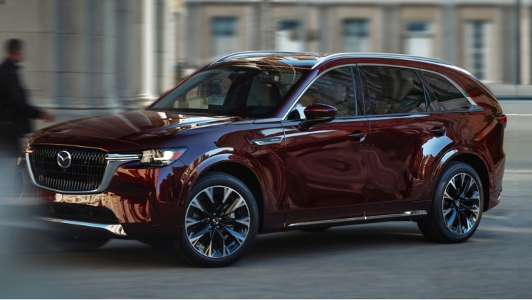 Red Mazda on the street