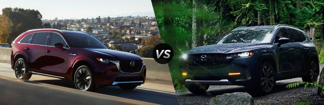 Comparison image of the 2024 Mazda CX-90 vs. 2023 Mazda CX-50
