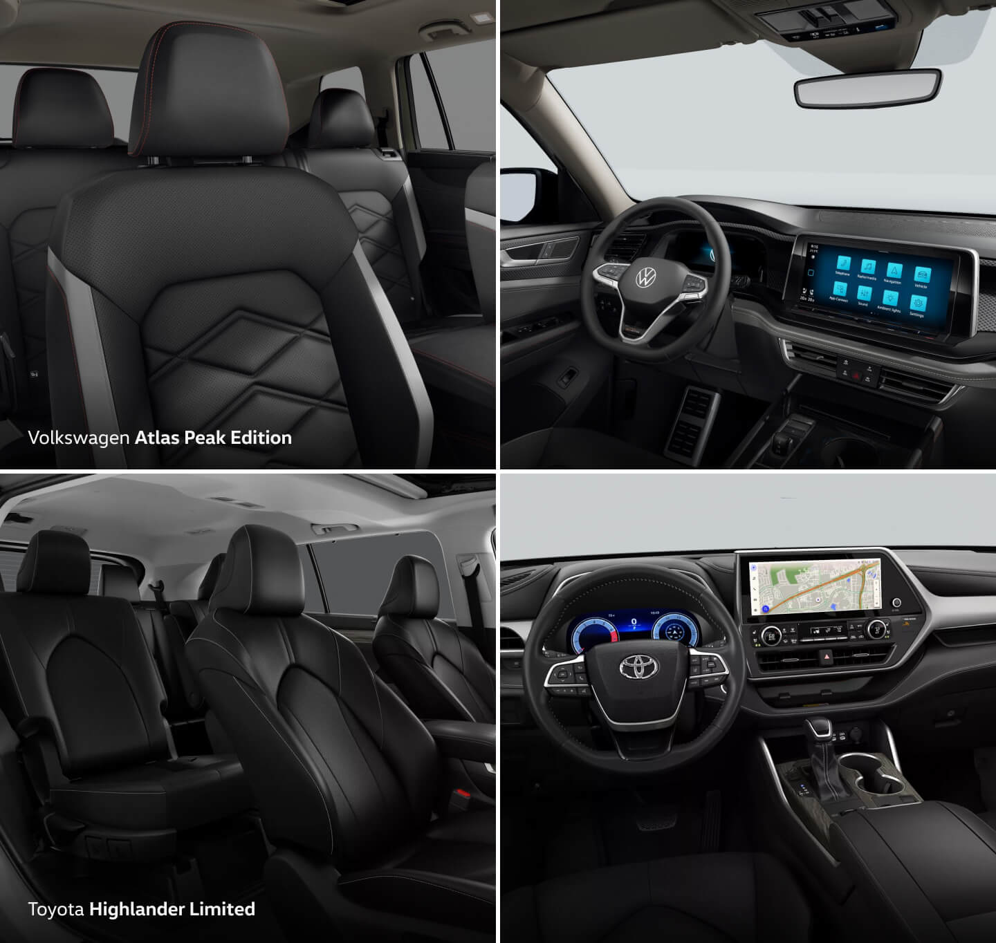 Volkswagen Atlas vs. Toyota Highlander Size, Space, & Cargo