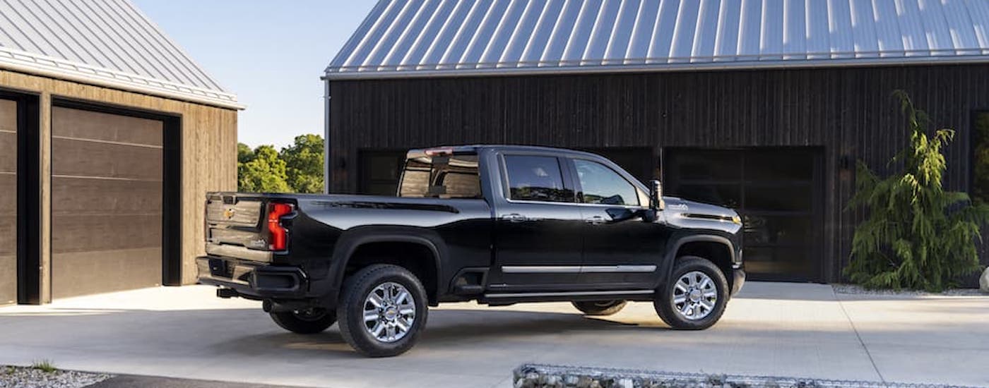 A black 2024 Chevy Silverado 2500 HD.