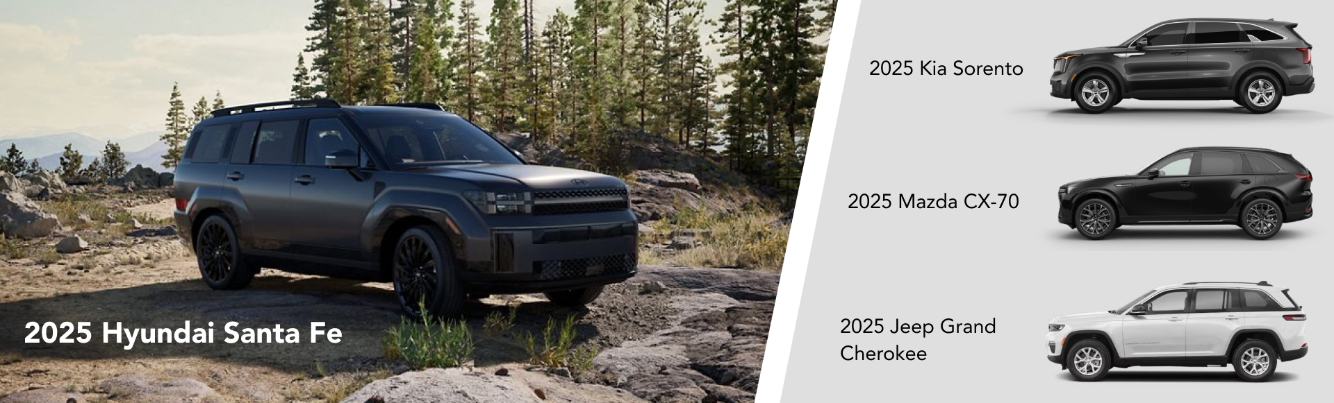 2025 Hyundai Santa Fe Comparison chart