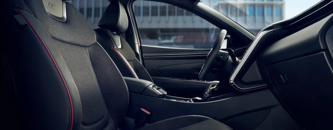 Black interior in a 2023 Hyundai Tucson N-Line.