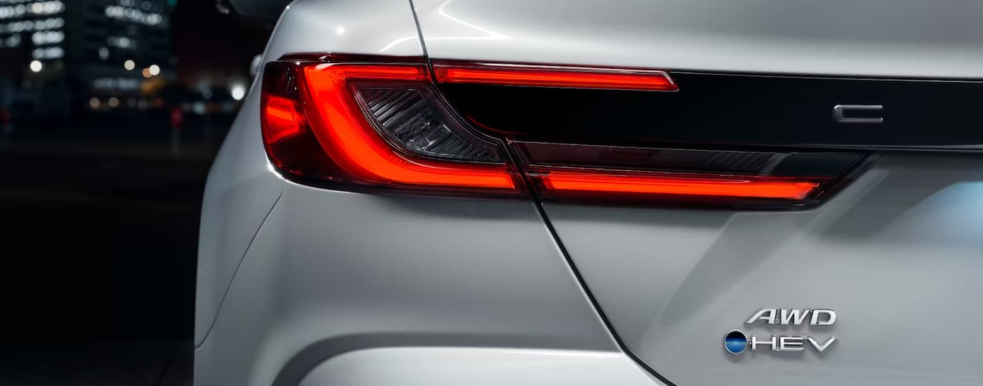 Brakelight on a white 2025 Toyota Camry.