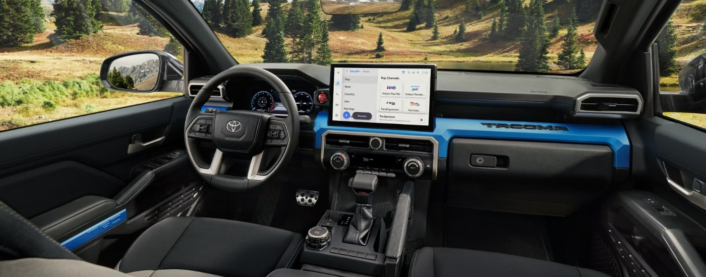 The interior of a 2025 Toyota Tacoma for sale near New Braunfels.