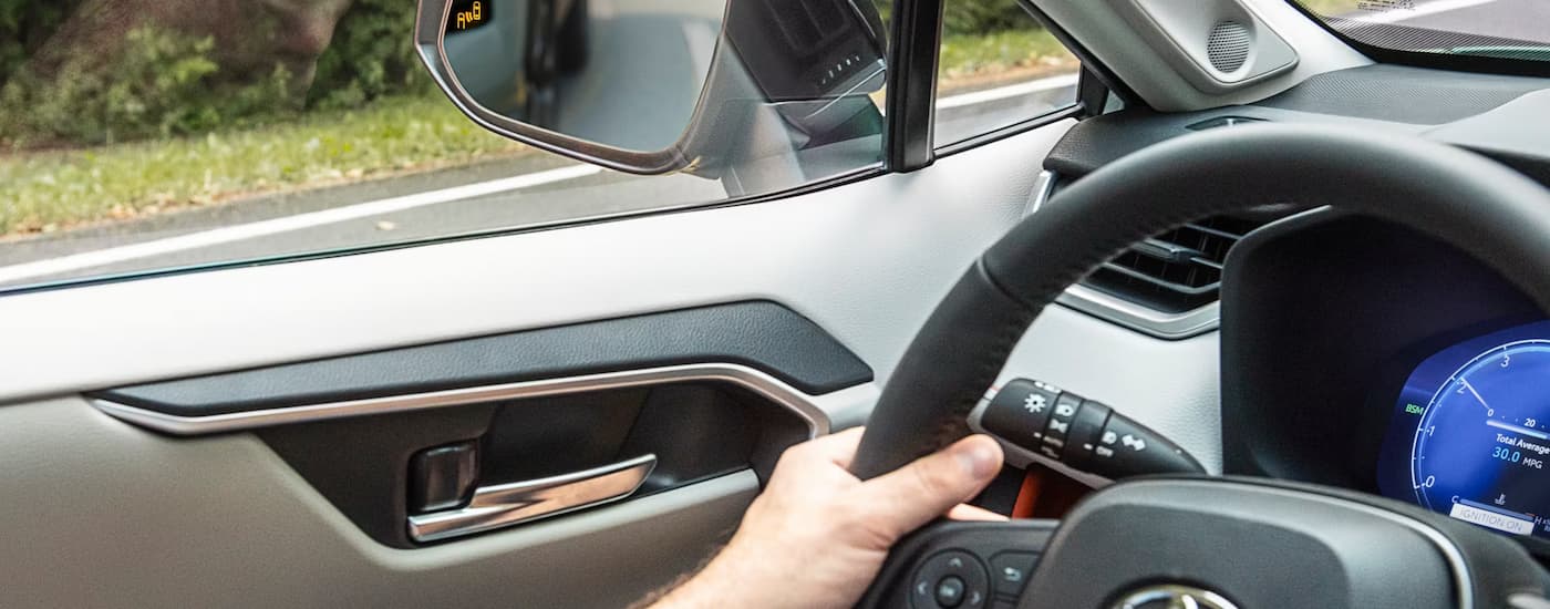 Steering wheel in a 2025 Toyota RAV4 Hybrid for sale near Canyon Lake