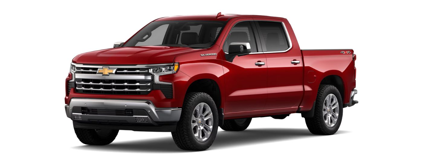 Red 2025 Chevy Silverado 1500 LTZ angled left