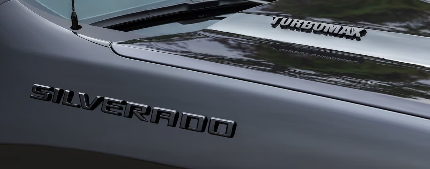 Hood on a black 2025 Chevy Silverado 1500