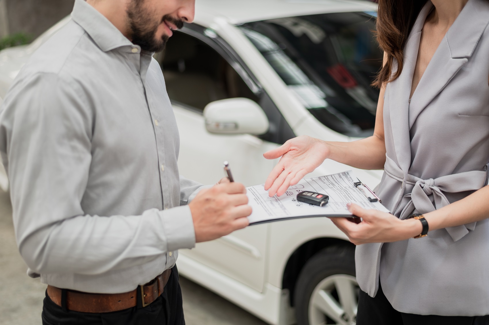 Nissan service center technician performing inspection