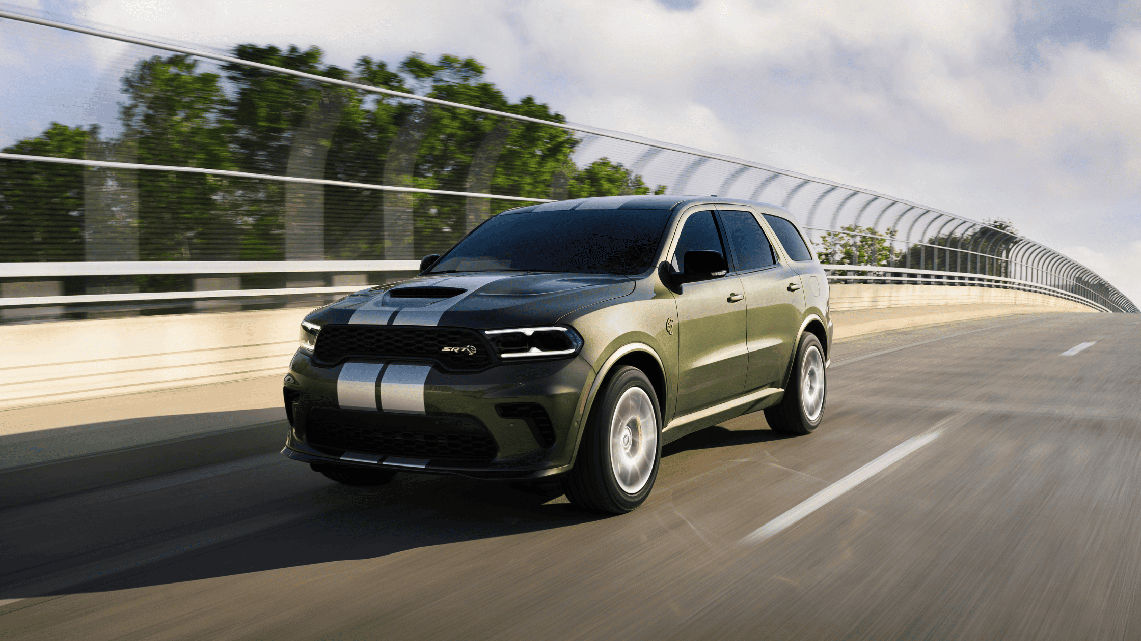 2026 Dodge Durango running on the express way. 